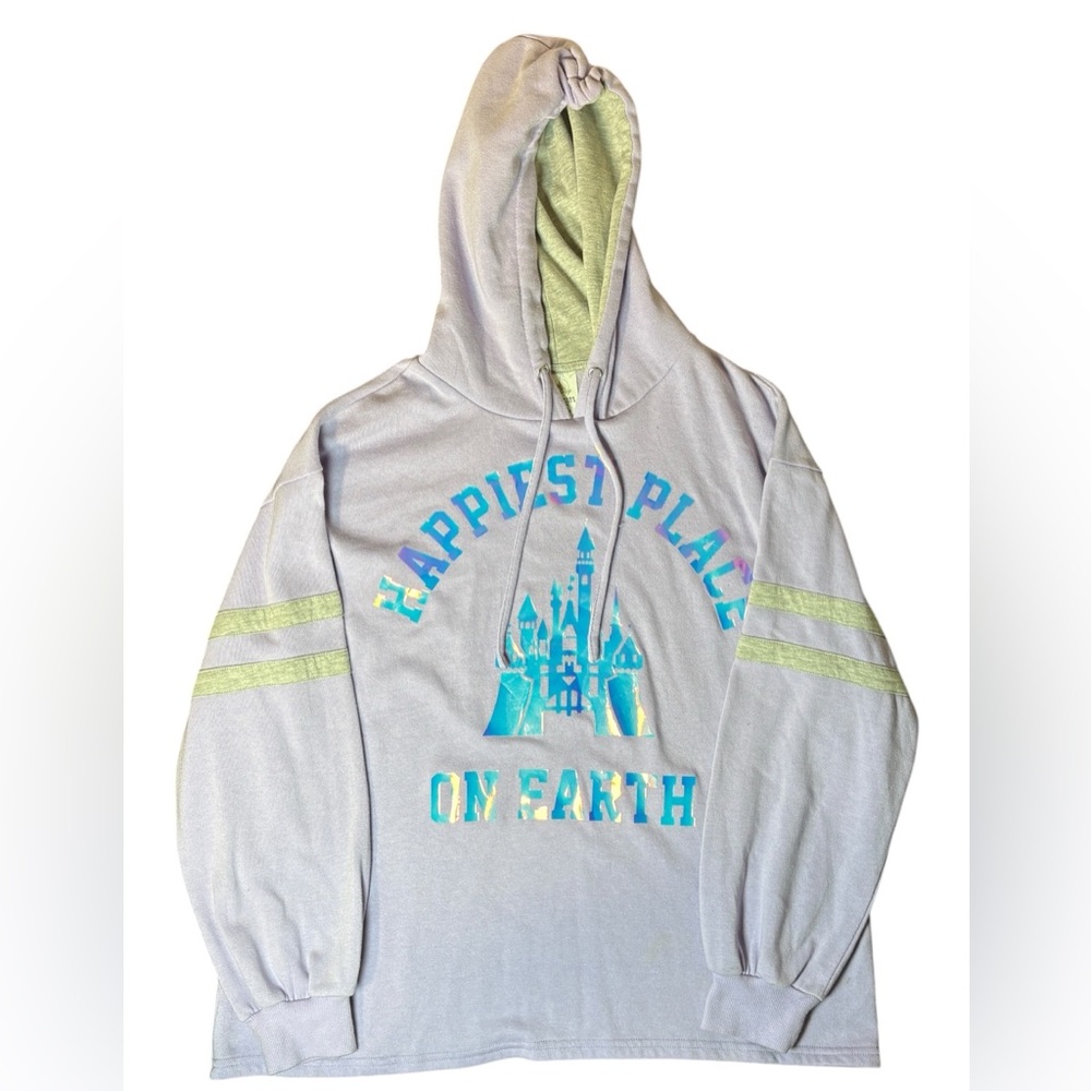 Disney Castle Hoodie XL Happiest Place On Earth Gray Sweatshirt